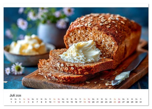 Produktbild: K&uuml;chenkalender Brot (Wandkalender 2026 DIN A4 quer), CALVENDO Monatskalender