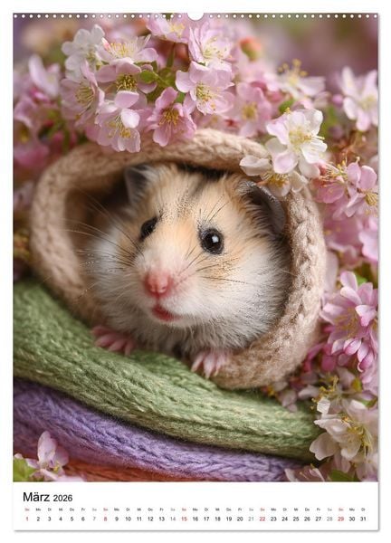 Produktbild: Hamster - s&uuml;&szlig;e Tiere zum Verlieben (hochwertiger Premium Wandkalender 2026 DIN A2 hoch), Kunstdruck in Hochglanz