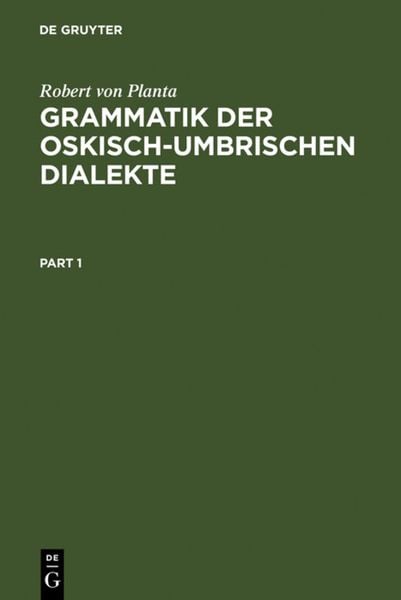 Produktbild: Grammatik der Oskisch-Umbrischen Dialekte