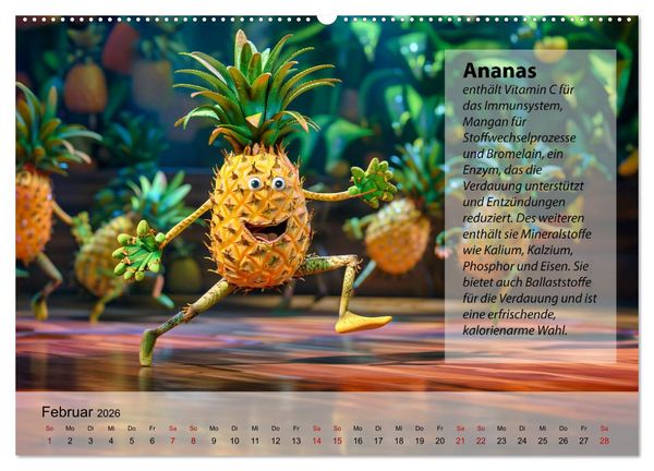Produktbild: Tanzende Fr&uuml;chtchen (hochwertiger Premium Wandkalender 2026 DIN A2 quer), Kunstdruck in Hochglanz