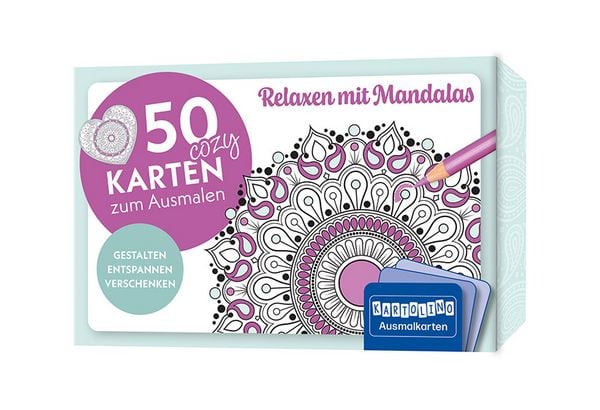 Produktbild: 50 cozy Karten zum Ausmalen &ndash; Relaxen mit Mandalas