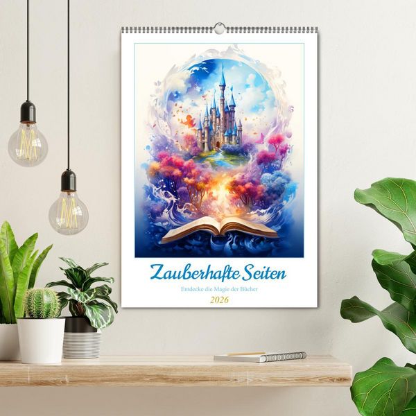 Produktbild: Zauberhafte Seiten - Entdecke die Magie der B&uuml;cher (Wandkalender 2026 DIN A2 hoch), CALVENDO Monatskalender