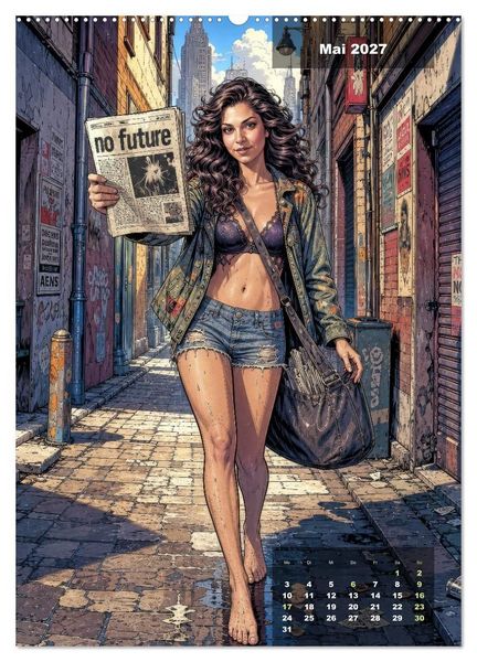 Produktbild: No Future: Dystopische Street-Art Graphic Novel (Wandkalender 2027 DIN A2 hoch), CALVENDO Monatskalender