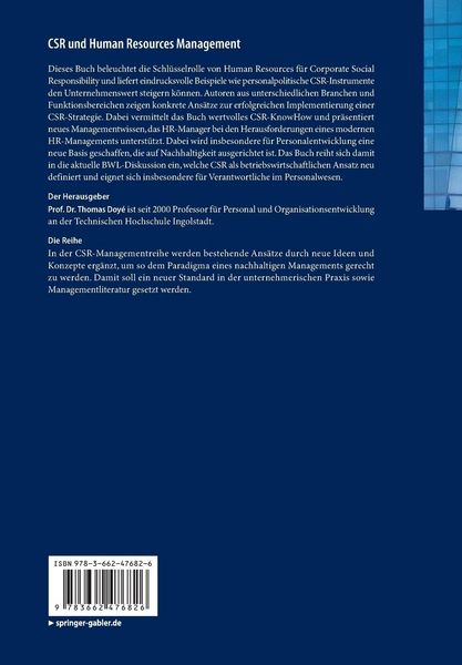 Produktbild: CSR und Human Resource Management