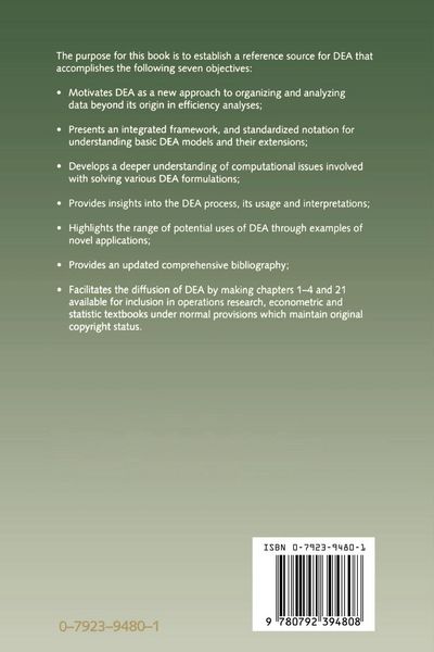 Produktbild: Data Envelopment Analysis: Theory, Methodology, and Applications