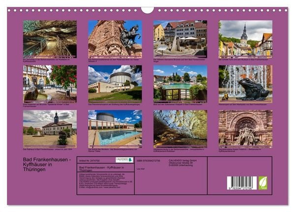 Produktbild: Bad Frankenhausen - Kyffh&auml;user in Th&uuml;ringen (Wandkalender 2027 DIN A3 quer), CALVENDO Monatskalender