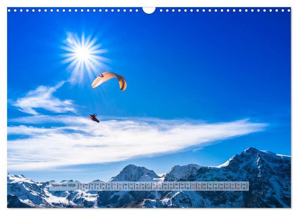 Produktbild: Paragliding - lautloses Schweben (Wandkalender 2026 DIN A3 quer), CALVENDO Monatskalender
