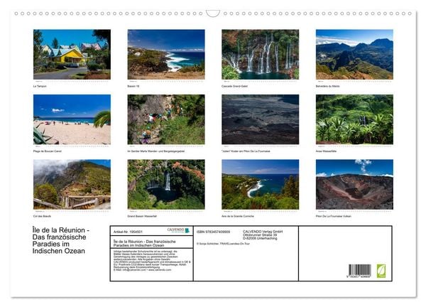 Produktbild: &Icirc;le de la R&eacute;union - Das franz&ouml;sische Paradies im Indischen Ozean (Wandkalender 2026 DIN A2 quer), CALVENDO Monatskalender