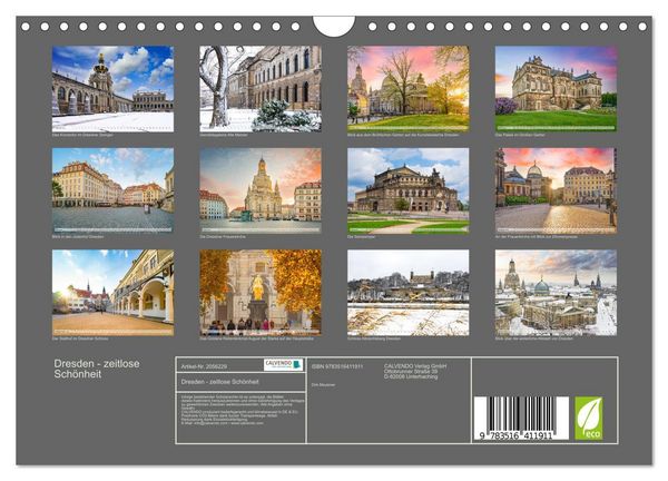 Produktbild: Dresden - zeitlose Sch&ouml;nheit (Wandkalender 2026 DIN A4 quer), CALVENDO Monatskalender