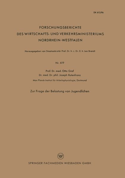 Produktbild: Zur Frage der Belastung von Jugendlichen