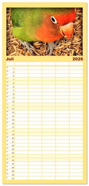 Produktbild: Familienplaner 2026 - Die Unzertrennlichen mit 5 Spalten (Wandkalender, 21 x 45 cm) CALVENDO