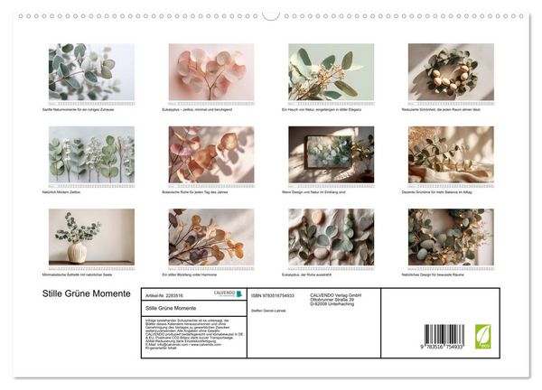 Produktbild: Stille Gr&uuml;ne Momente (hochwertiger Premium Wandkalender 2027 DIN A2 quer), Kunstdruck in Hochglanz