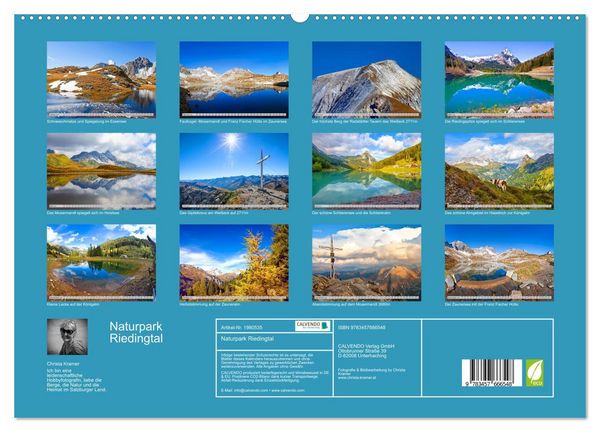 Produktbild: Naturpark Riedingtal (hochwertiger Premium Wandkalender 2026 DIN A2 quer), Kunstdruck in Hochglanz