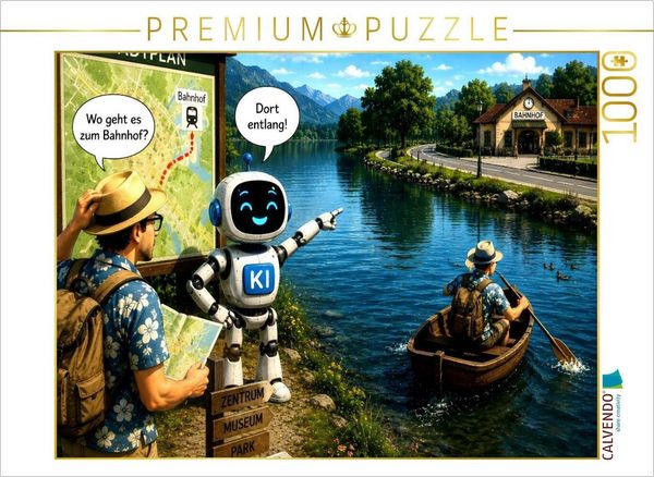 CALVENDO Puzzle Die falsche Wegbeschreibung | 1000 Teile Lege-Größe 64 × 48 cm Foto-Puzzle für glückliche Stunden
