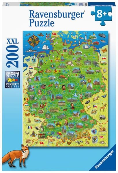 Puzzle Ravensburger Bunte Deutschlandkarte XXL 200 Teile