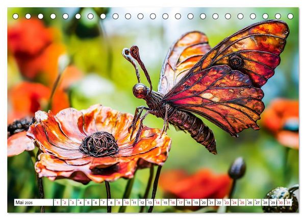 Produktbild: Gartentiere aus Metall - Upcycling-Dekoideen f&uuml;r kreative G&auml;rten (Tischkalender 2026 DIN A5 quer), CALVENDO Monatskalender