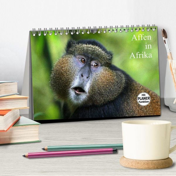 Produktbild: Affen in Afrika (Tischkalender 2026 DIN A5 quer), CALVENDO Monatskalender