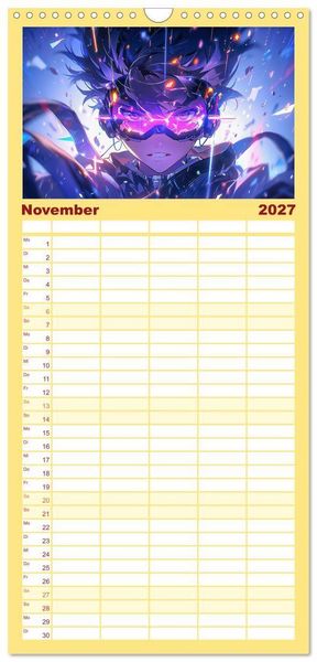 Produktbild: Familienplaner 2027 - Der Jungen-Kalender mit 5 Spalten (Wandkalender, 21 x 45 cm) CALVENDO