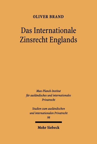 Produktbild: Das Internationale Zinsrecht Englands