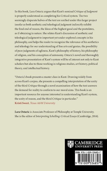 Produktbild: The Critique of Judgment and the Unity of Kant's Critical System