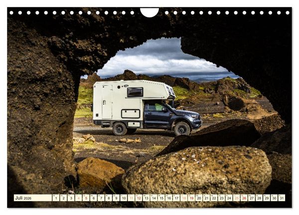 Produktbild: Overlanding on Iceland - Mit dem 4x4 Camper kreuz und quer &uuml;ber die Insel (Wandkalender 2026 DIN A4 quer), CALVENDO Monatskalender