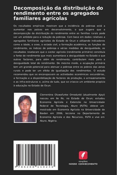 Produktbild: Decomposi&ccedil;&atilde;o da distribui&ccedil;&atilde;o do rendimento entre os agregados familiares agr&iacute;colas