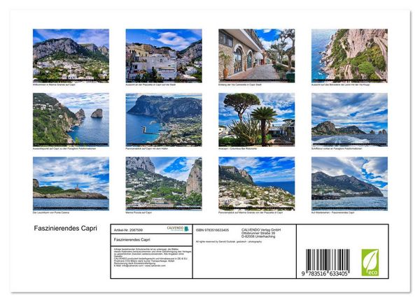 Produktbild: Faszinierendes Capri (Wandkalender 2026 DIN A4 quer), CALVENDO Monatskalender