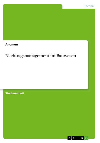 Produktbild: Nachtragsmanagement im Bauwesen