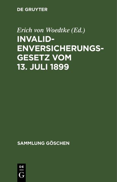 Produktbild: Invalidenversicherungsgesetz vom 13. Juli 1899