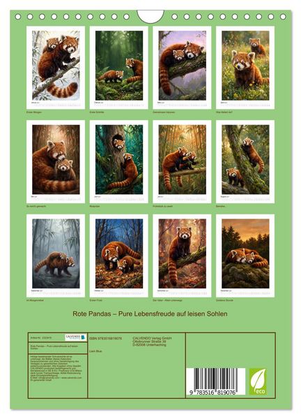 Produktbild: Rote Pandas &ndash; Pure Lebensfreude auf leisen Sohlen (Wandkalender 2027 DIN A4 hoch), CALVENDO Monatskalender