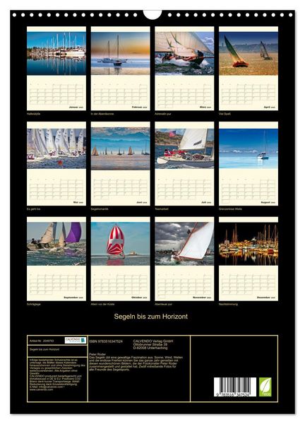 Produktbild: Segeln bis zum Horizont (Wandkalender 2026 DIN A3 hoch), CALVENDO Monatskalender