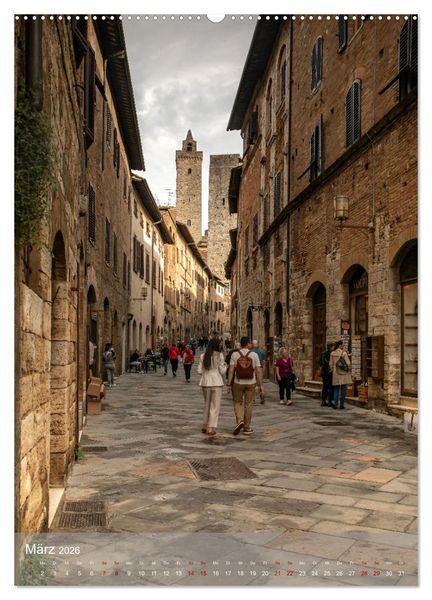 Produktbild: San Gimignano - Stadt der T&uuml;rme (hochwertiger Premium Wandkalender 2026 DIN A2 hoch), Kunstdruck in Hochglanz