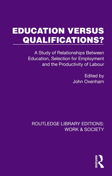 Produktbild: Education Versus Qualifications?