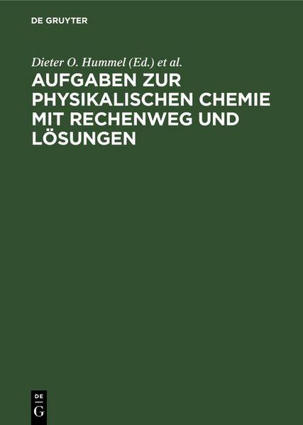 Produktbild: Aufgaben zur physikalischen Chemie mit Rechenweg und L&ouml;sungen