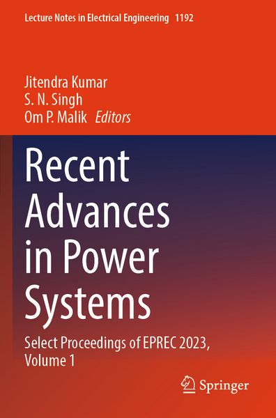 Produktbild: Recent Advances in Power Systems