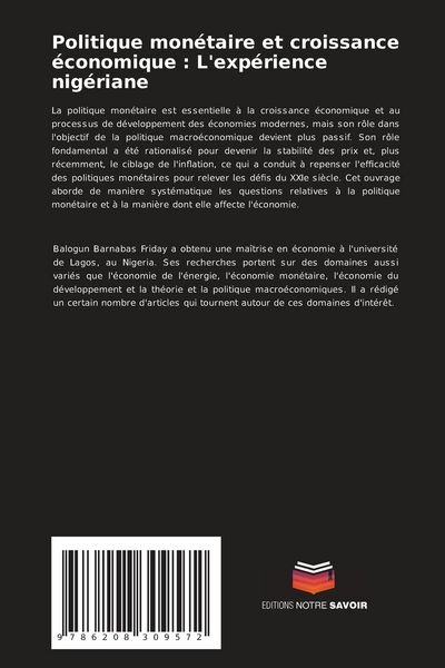 Produktbild: Politique mon&eacute;taire et croissance &eacute;conomique : L'exp&eacute;rience nig&eacute;riane