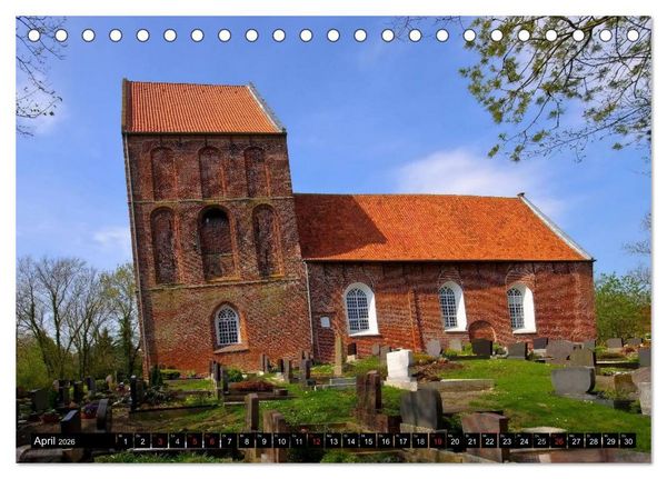 Produktbild: Kirchen in Ostfriesland (Tischkalender 2026 DIN A5 quer), CALVENDO Monatskalender