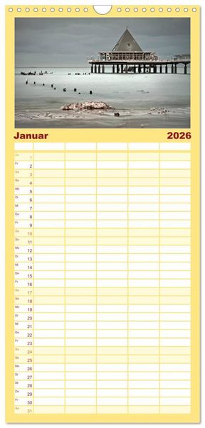 Produktbild: Familienplaner 2026 - Usedom 2026 Rendezvous zwischen Ahlbeck und Heringsdorf mit 5 Spalten (Wandkalender, 21 x 45 cm) CALVENDO