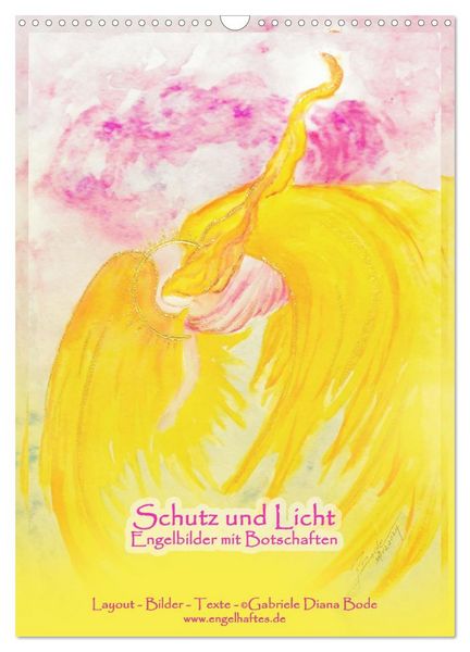 Produktbild: Schutz und Licht: Engelbilder mit Botschaften (Wandkalender 2026 DIN A3 hoch), CALVENDO Monatskalender