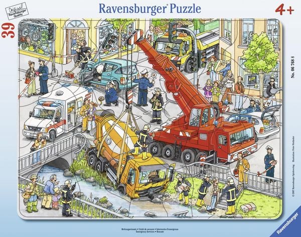 Produktbild: Rahmenpuzzle Ravensburger Puzzle Rettungseinsatz 39 Teile