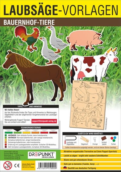 Produktbild: Laubs&auml;gevorlage Bauernhof-Tiere