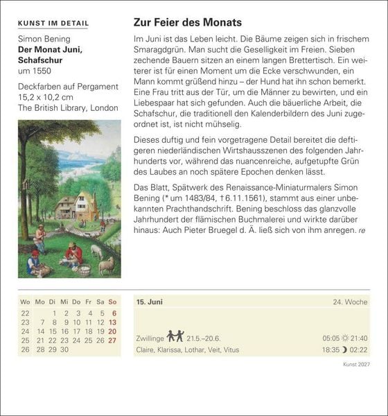 Produktbild: Kunst Tagesabrei&szlig;kalender 2027 - Kulturkalender - K&uuml;nstler, Werke, Museen