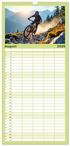Produktbild: Familienplaner 2026 - Elemental Ride. Mountainbike-Action durch Schnee, Matsch, Sonne und Laub mit 5 Spalten (Wandkalender, 21 x 45 cm) CALVENDO