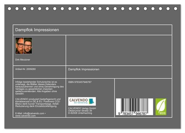 Produktbild: Dampflok Impressionen (Tischkalender 2026 DIN A5 quer), CALVENDO Monatskalender