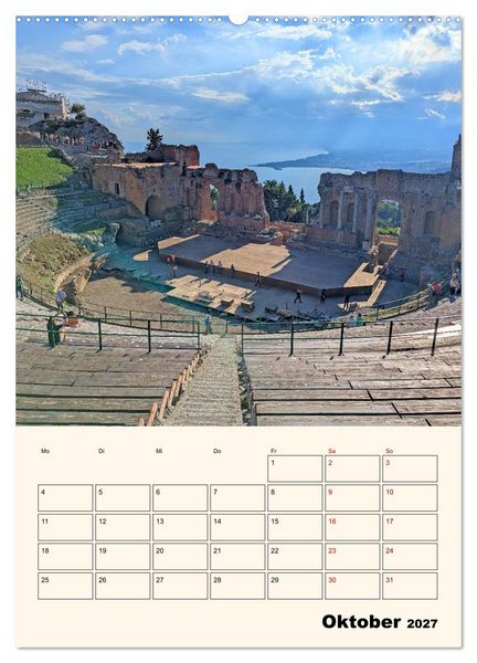 Produktbild: Taormina - &Auml;tna, Meer und antike Steine (Wandkalender 2027 DIN A2 hoch), CALVENDO Monatskalender