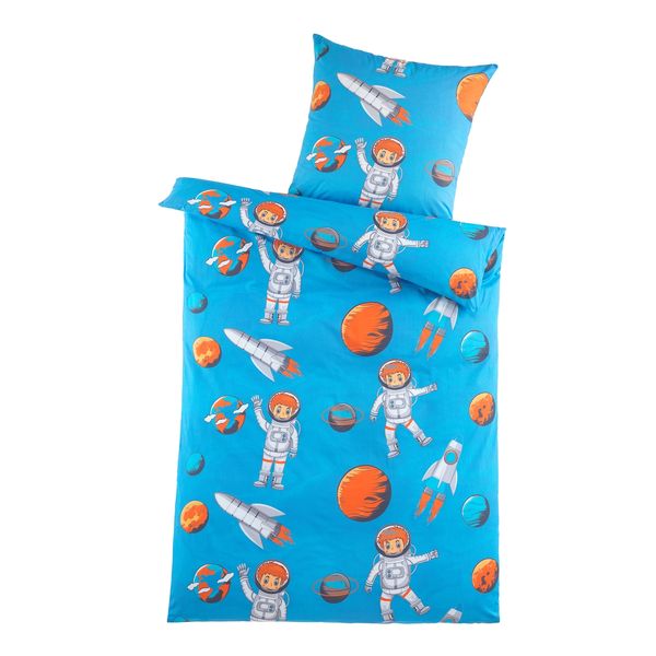 Produktbild: HTI-Living Mikrofaser Kinder Bettwäsche 2-tlg 80x80 135x200 Weltall