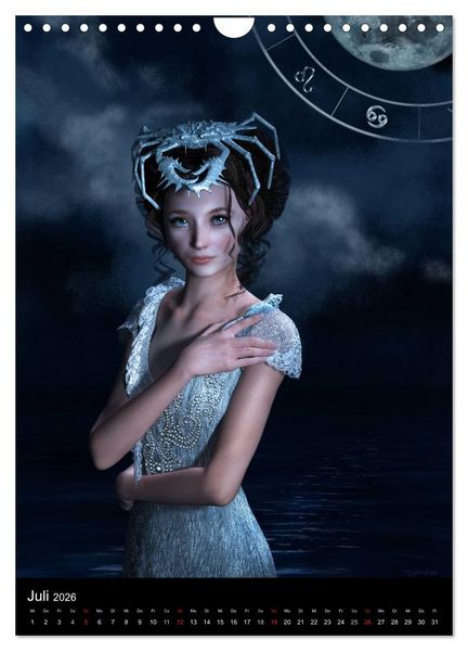 Produktbild: Unter Sternen geboren - Fantasy Tierkreis im Zeichen der Frau (Wandkalender 2026 DIN A4 hoch), CALVENDO Monatskalender