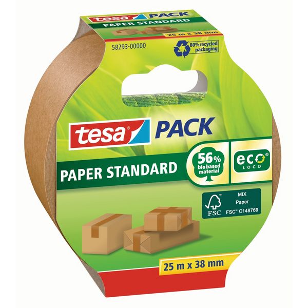 Produktbild: TESA&reg; Papier-Verpackungsband ecoLogo&reg; Standard, 38 mm x 25 m