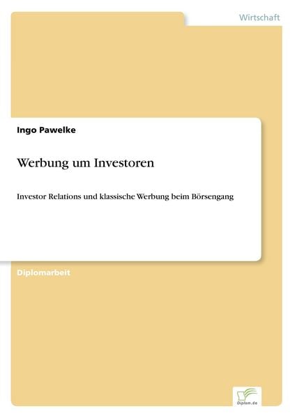 Produktbild: Werbung um Investoren