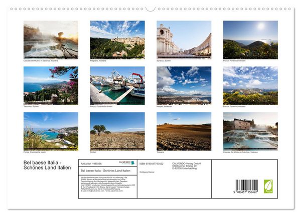 Produktbild: Bel baese Italia - Sch&ouml;nes Land Italien (hochwertiger Premium Wandkalender 2026 DIN A2 quer), Kunstdruck in Hochglanz
